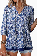 Boho V-neck Mid Sleeve Shirt