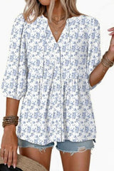 Boho V-neck Mid Sleeve Shirt