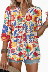 Boho V-neck Mid Sleeve Shirt
