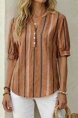 V Neck Stripes Top