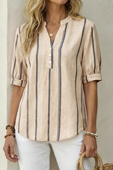 V Neck Stripes Top