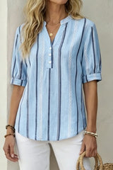 V Neck Stripes Top