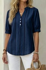 V Neck Stripes Top