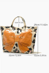 Sweet Bow Leopard Print Sleek Pvc Tote Bag