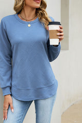 Solid Color Loose Long Sleeved Top