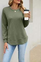 Solid Color Loose Long Sleeved Top