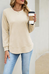 Solid Color Loose Long Sleeved Top