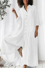 Cotton And Linen Shirt Jumpsuit