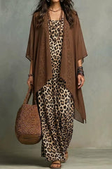 Leopard Print Maxi Dress Set
