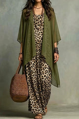 Leopard Print Maxi Dress Set