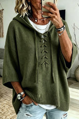 Hooded Knitted Loose Pullover Sweater