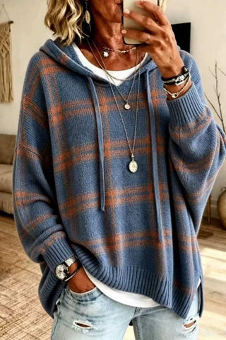 Loose Shoulder Drawstring Pullover Sweater Casual Top