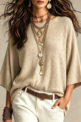 Loose And Slimming Round Neck Sweater