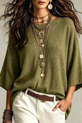 Loose And Slimming Round Neck Sweater