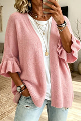 3/4 Sleeve  Knitted Loose Fit Cardigan