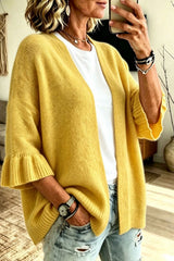 3/4 Sleeve  Knitted Loose Fit Cardigan