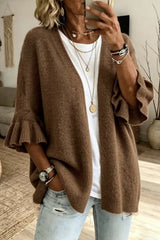 3/4 Sleeve  Knitted Loose Fit Cardigan
