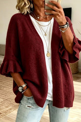 3/4 Sleeve  Knitted Loose Fit Cardigan