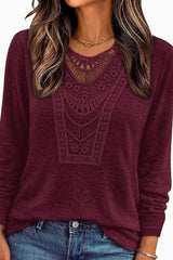 Long Sleeved Hollowed Out Top