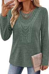 Long Sleeved Hollowed Out Top