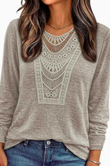 Long Sleeved Hollowed Out Top