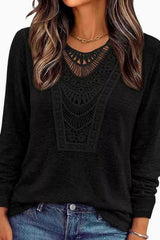 Long Sleeved Hollowed Out Top