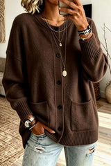 Button Up Pocket Knit Cardigan