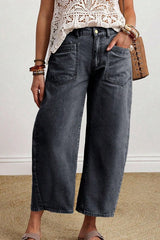 Cropped Barrel Jeans