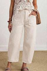 Cropped Barrel Jeans