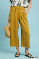 UMGEE Frayed Hem Wide-Leg Pants - More colors!