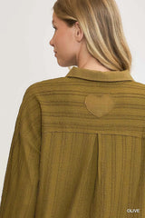UMGEE Half Button Down Knit Top