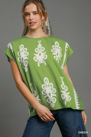 UMGEE Border Poncho Style Top