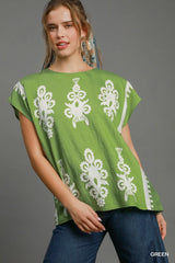 UMGEE Border Poncho Style Top