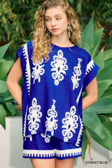 UMGEE Border Poncho Style Top