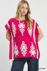 UMGEE Border Poncho Style Top