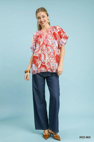 Mix Boho Floral Blouse