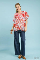 Mix Boho Floral Blouse