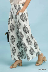 UMGEE Abstract Print Wide Leg Pants