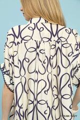 Abstract Print Button Front Top