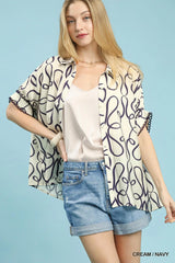 Abstract Print Button Front Top