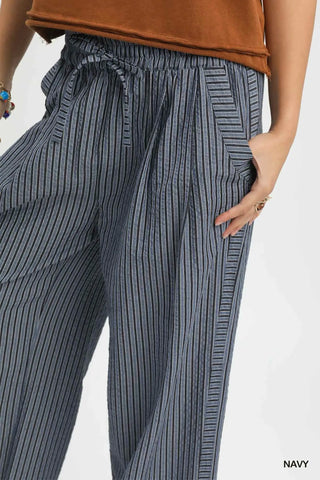 Striped Wide-Leg Pants