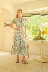 Mix Floral Midi Dress