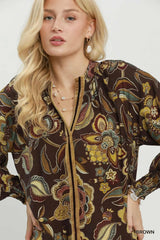UMGEE Floral Print Long Sleeve Blouse