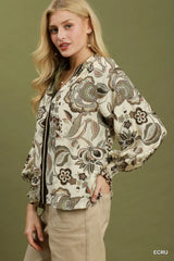 UMGEE Floral Print Long Sleeve Blouse