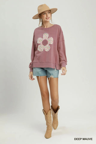 UMGEE Floral Patchwork Oversized Sweatshirt