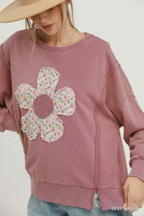 UMGEE Floral Patchwork Oversized Sweatshirt