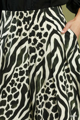 UMGEE Mixed Animal Print Wide Leg Pants