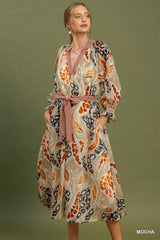 UMGEE Abstract Print Midi Dress