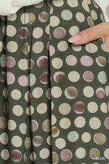 UMGEE Polka Dot Pleated Maxi Skirt