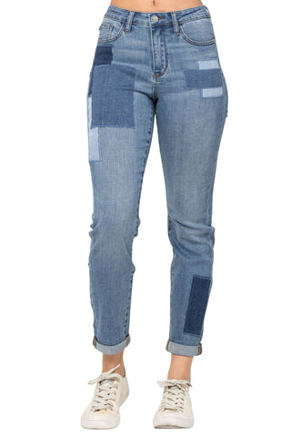 JB DBL Cuff Patch Boyfriend Jean